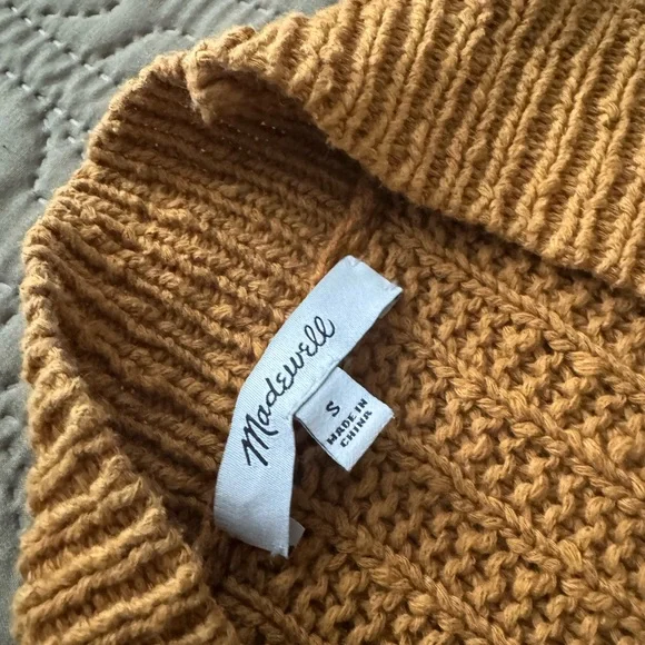 Madewell Mustard Yellow Bobble-Sleeve Open Cardigan - Picture 2 of 3